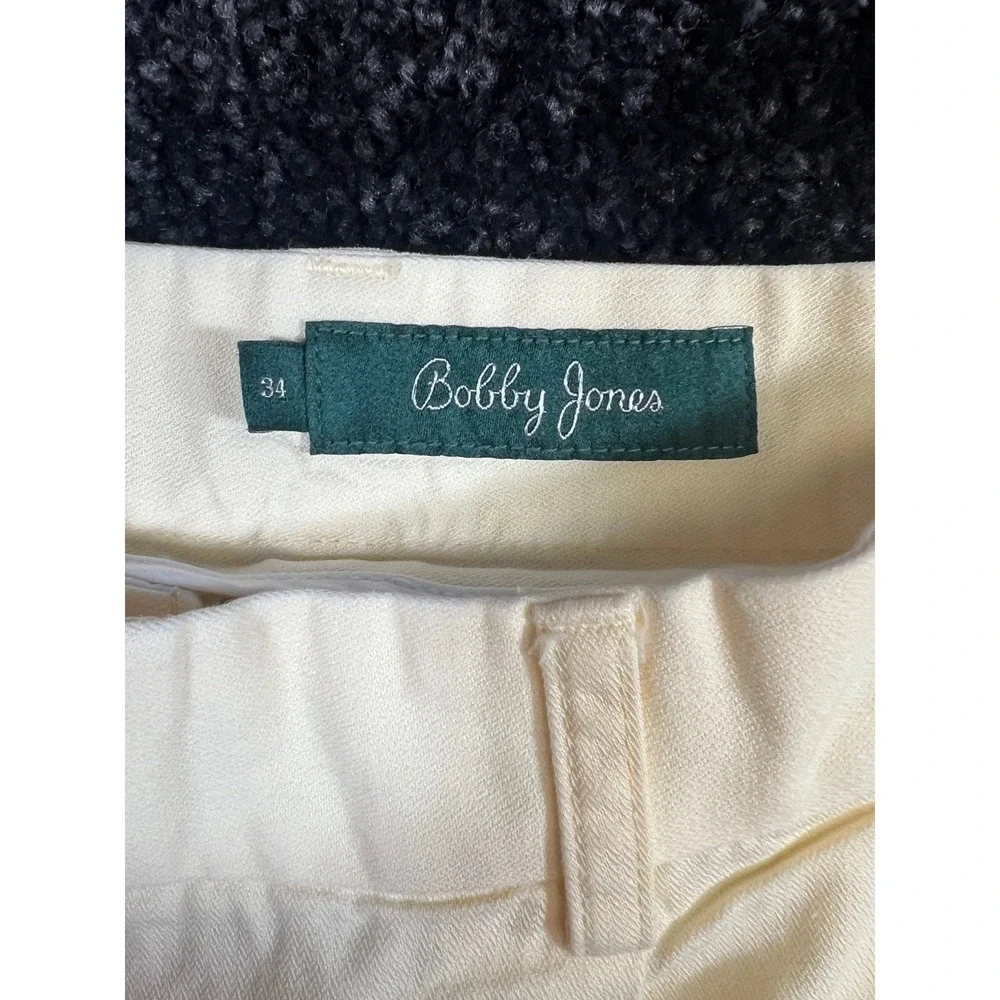 Bobby Jones Mens Golf Shorts Size 34 Pleated Khaki Cotton Blend -‎ Faint Stains